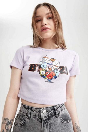 Облегающая футболка Cool BT21 с круглым вырезом и короткими рукавами