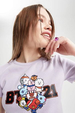 Облегающая футболка Cool BT21 с круглым вырезом и короткими рукавами