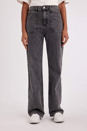 DEFACTO Широкие длинные джинсовые брюки с высокой талией в стиле 90-х