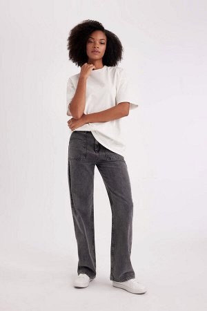 DEFACTO Широкие длинные джинсовые брюки с высокой талией в стиле 90-х