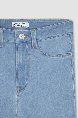 Супероблегающие джинсовые брюки-джеггинсы с высокой талией