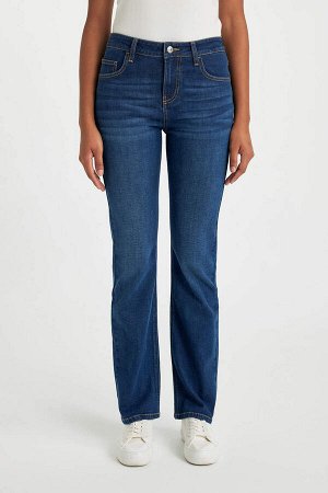 Длинные джинсовые брюки с высокой талией