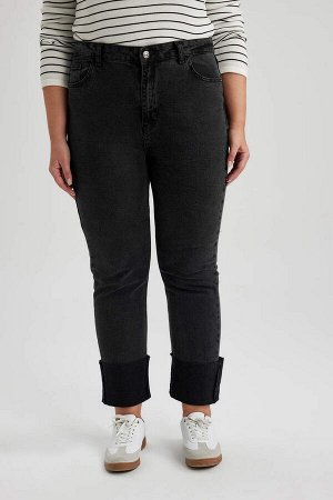 Длинные джинсовые брюки прямого кроя Mary Vintage с высокой талией и складками