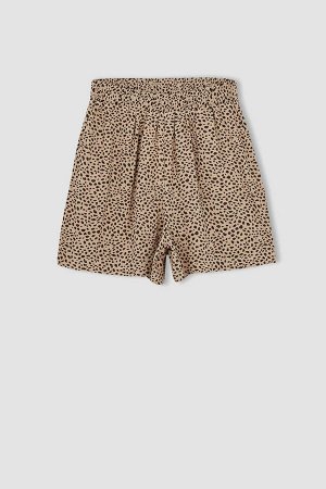 Вискозные шорты обычного кроя с леопардовым узором и карманами