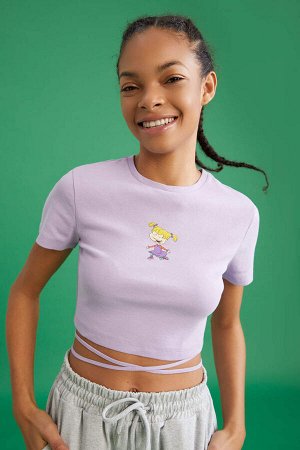 Облегающая футболка Cool Nickelodeon Rugrats из 100% хлопка с круглым вырезом и короткими рукавами