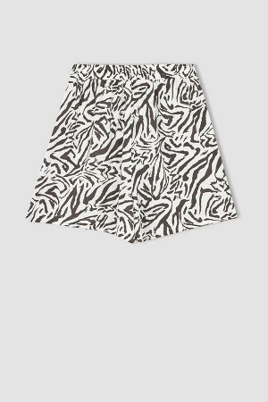 Вискозные шорты с карманами и карманами в стиле зебры Relax Fit
