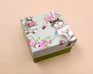 Подарочная коробочка, Кролик с цветами