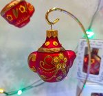 Ёлочное украшение &quot;Чайник Народные Узоры&quot;, в подарочной упаковке, h-6 см