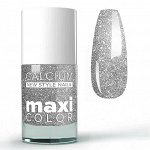 Лак для ногтей с кальцием MAXI COLOR, 11мл, №14 серебро
