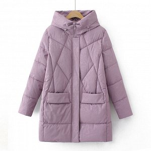 Женская куртка удлиненная, цвет фиолетовый