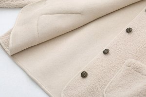 Женская куртка-тедди с пуговицами, цвет горчичный