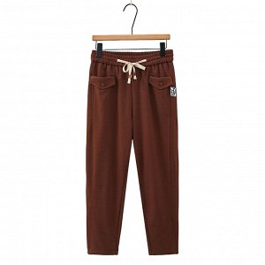 Женские штаны PLUS SIZE с декоративными карманами, цвет коричневый