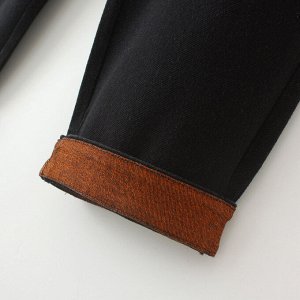 Женские джинсы на резинке, с вышивкой, цвет черный