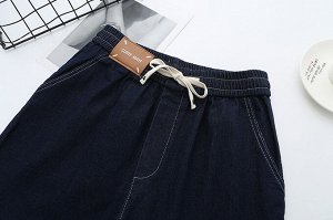 Женские джинсы на резинке, свободного кроя, цвет черный