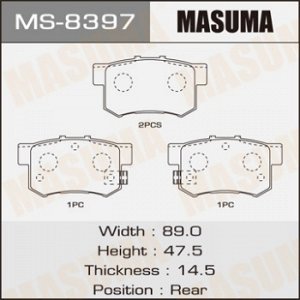 Колодки дисковые MASUMA (1/16) MS-8397