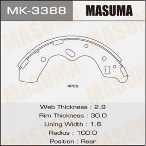 Колодки  барабанные MASUMA   R-3572  (1/20) MK-3388