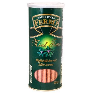 вафельные трубочки FERRO Mint 200 г ж/б