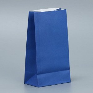 Пакет подарочный без ручек «С Новым Годом», синий, с тиснением, 10x19.5x7 см
