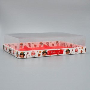 Коробка для для муссовых пирожных «С Новым годом», сладости, 27 х 17.8 х 6.5 см