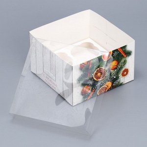 Коробка для капкейка «Новогодний натюрморт», 16*16*10 см
