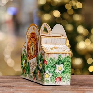 Подарочная новогодняя коробка «Часы »Новогодний звон«, 24x8.5x18.5 см