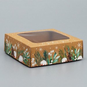 Коробка под 4 конфеты «С Новым годом!», 10.5*10.5*3.5 см
