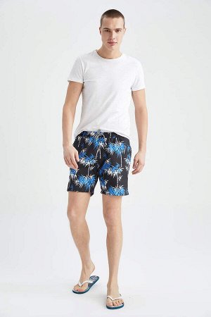 Короткие шорты для плавания стандартного кроя с узором пальмы