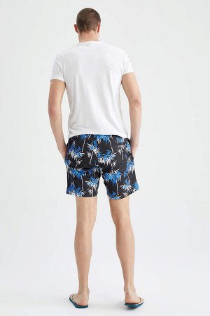 Короткие шорты для плавания стандартного кроя с узором пальмы