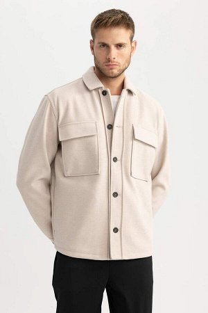 Куртка-рубашка с длинными рукавами и воротником-поло Relax Fit