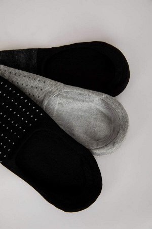 DEFACTO Мужские полосатые носки-балерины из трех предметов из хлопка
