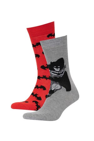 Мужские хлопковые длинные носки с изображением Бэтмена (2 пары)