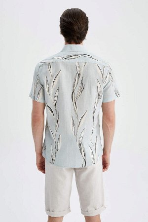 Рубашка Modern Fit с короткими рукавами и принтом из 100% хлопка