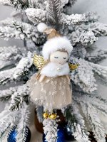 Елочная игрушка &quot;Феечка&quot; в в шапочке БЕЖЕВАЯ
