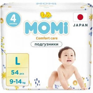 MOMI Comfort Care подгузники L (9-13 кг), 54 шт