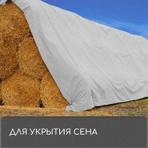 Тент защитный, 3 x 2 м, плотность 60 г/м², УФ, люверсы шаг 1 м, тарпаулин, серый