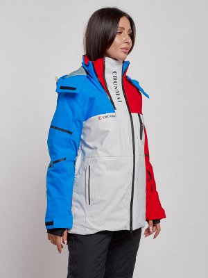 Горнолыжная куртка женская зимняя красного цвета 2322Kr