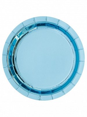 Тарелка фольга набор 6 шт 17 см голубая