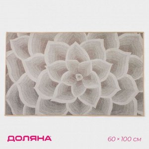 Коврик для дома Доляна «Фло», 60x100 см, серый