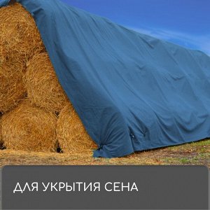 Тент защитный, 5x3 м, плотность 60 г/м², УФ, люверсы шаг 1 м, тарпаулин, УФ, голубой