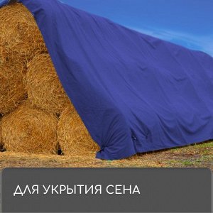 Тент защитный, 4x3 м, плотность 180 г/м², УФ, люверсы шаг 1 м, синий