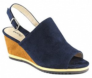 977082/14-11E т.синий/коричневый иск.замша женские туфли открытые