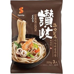 Лапша Удон со вкусом морепродуктов Sanuki Udon Seafood 642г