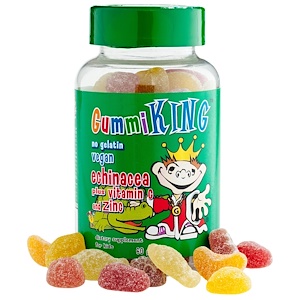 Gummi King, Эхинацея с витамином С и цинком, Для детей, 60 жевательных таблеток