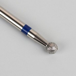 Фреза алмазная для маникюра «Шар», средняя зернистость, 2,5 мм, в пластиковом футляре