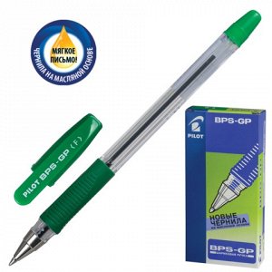 Ручка шариковая масляная PILOT BPS-GP-F, корпус зеленый, с р