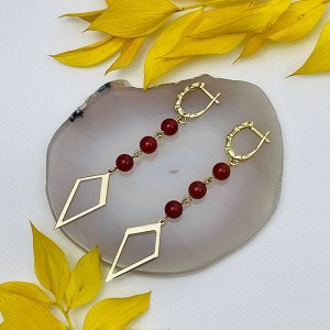 Серьги длинные из Сердолика