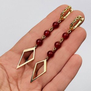 Серьги длинные из Сердолика