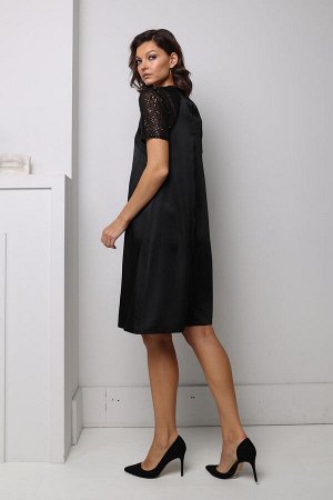 Платье с рукавами из пайеток, цвет чёрный