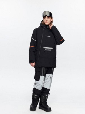 Куртка сноубордическая HIGH EXPERIENCE MH13019 с ПОДОГРЕВОМ. 15000мм/25000г/м2/24ч. Черный