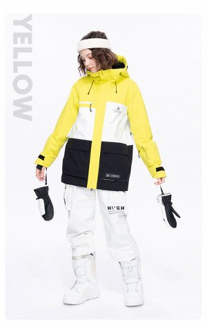 Куртка сноубордическая HIGH EXPERIENCE MH13052. 15000мм/30000г/м2/24ч. Желтый
